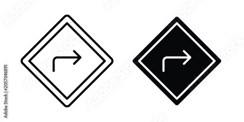 Tableau sur toile Directions icon fill and line concepts