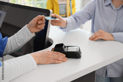 Customer making contactless...