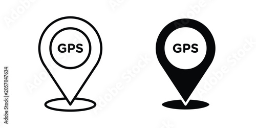 Schilderij op canvas Gps icon fill and line concepts