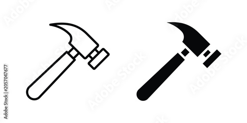 Fotografie Hammer icon fill and line concepts