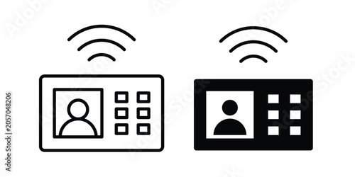 Foto Interphone icon fill and line concepts
