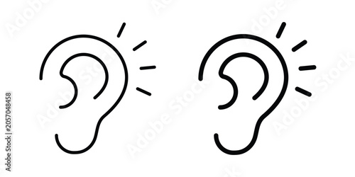 Schilderij op canvas Listening icon fill and line concepts