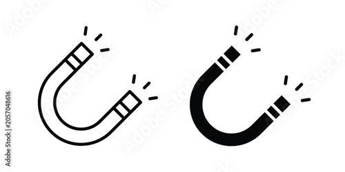 Tableau sur toile Magnet icon fill and line concepts