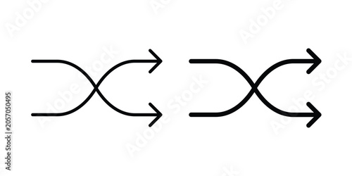 Foto Shuffle icon fill and line concepts