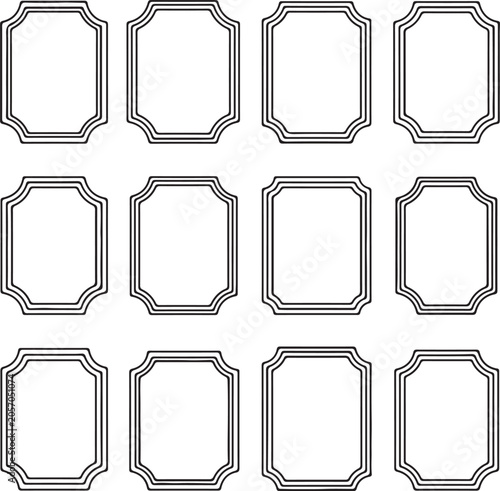 Obraz na płótnie Wedding Stationery Border Frame Shapes for Cards and Invitations