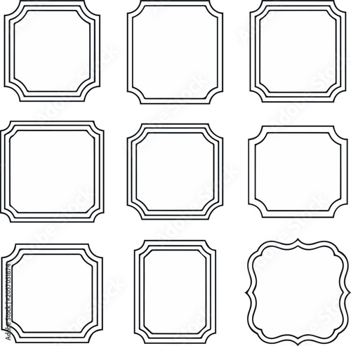 Obraz na plátně Certificate Border Frame Set with Ornamental Edge Shapes
