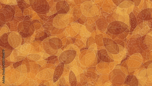 Obraz na plátně Seamless Autumn Leaves Pattern Background in Orange and Brown Tones