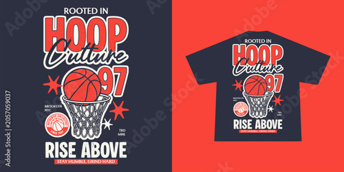 Vintage illustration of basketball t shirt design, vector graphic, typographic poster or tshirts street wear and Urban style