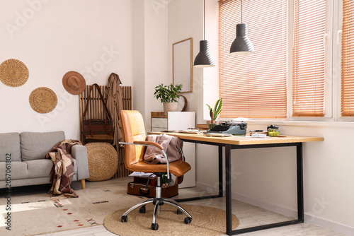 Cozy home office interior w...
