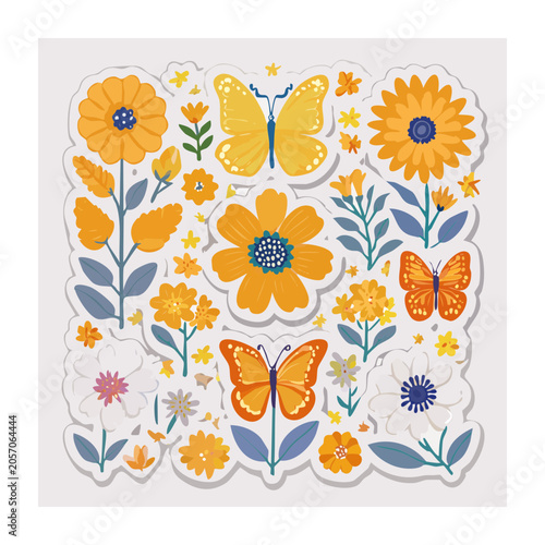Flat design sunflower pattern vector