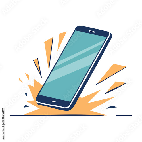 Flat design vector of a tablet with blue screen