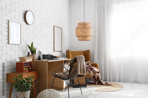 Cozy home office interior w...