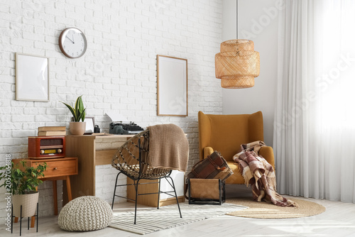 Cozy home office interior w...
