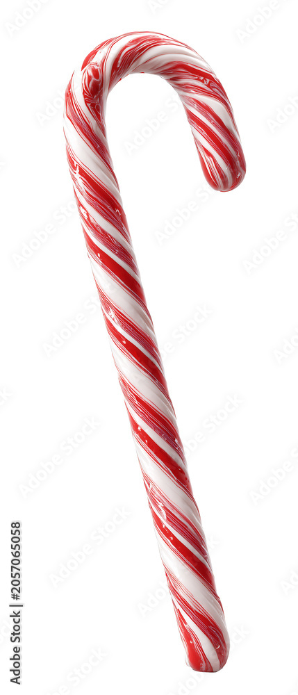 Obraz premium A festive red and white striped candy cane is hanging.