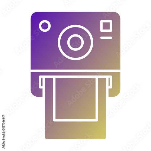 Polaroid Photo icon illustration. This is a vector single icon with a solid gradient style. It is suitable for various purposes, including website design, mobile app design, and logo design.