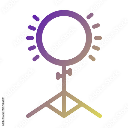 Ring Light icon illustration. This is a vector single icon with a solid gradient style. It is suitable for various purposes, including website design, mobile app design, and logo design.