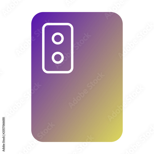 Smartphone Camera icon illustration. This is a vector single icon with a solid gradient style. It is suitable for various purposes, including website design, mobile app design, and logo design.