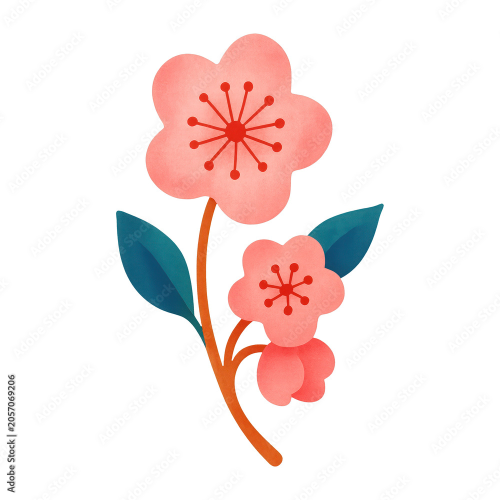 Obraz premium PNG Colorful floral illustration art
