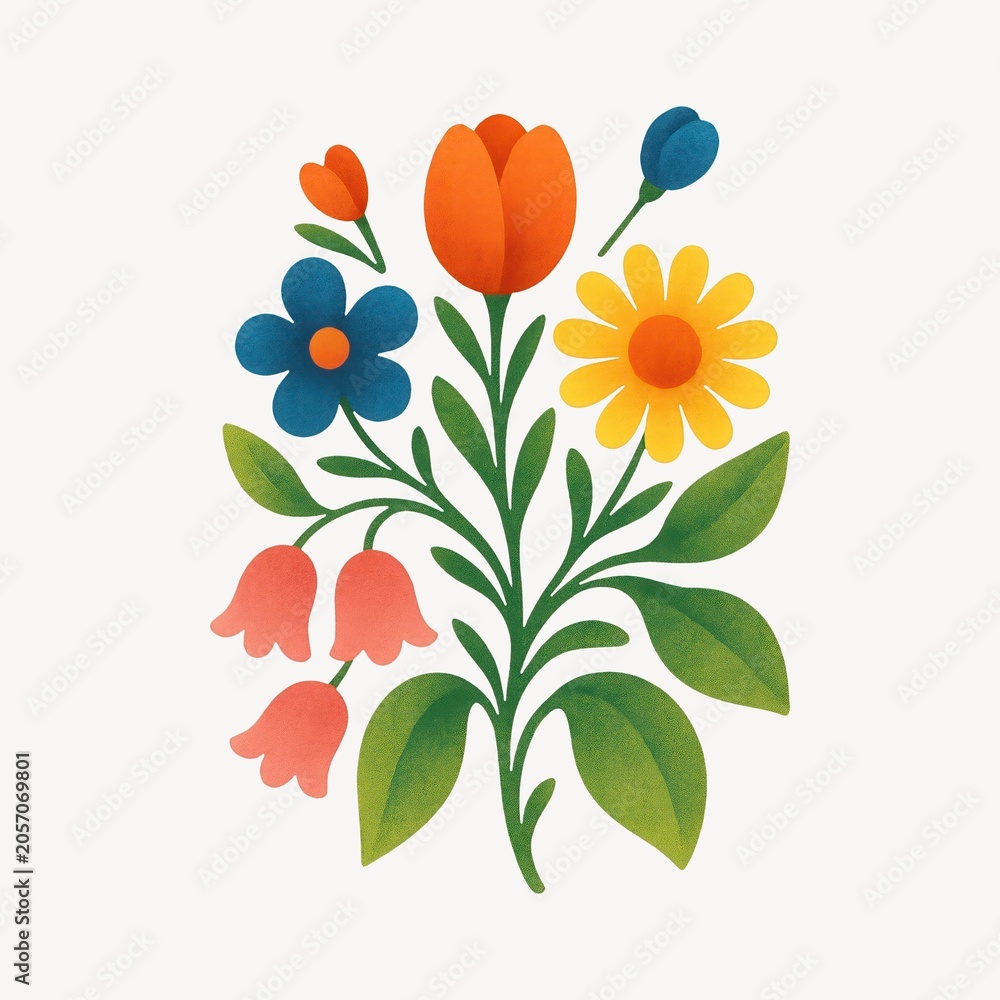 Obraz premium Colorful floral illustration design