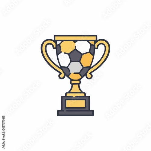 Football Trophy Icon Vector Illustration