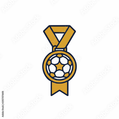 Football Medal Icon Vector Illustration