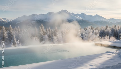Winter Infinity Pool Snow Surroundings