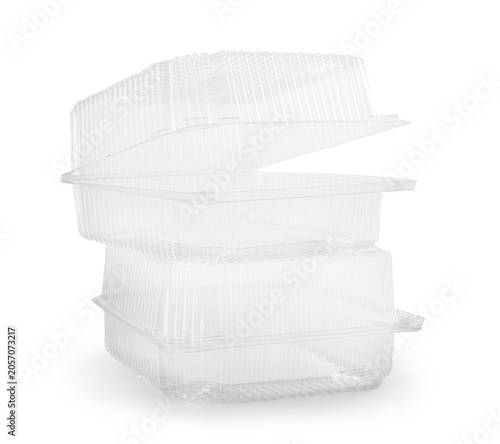 Empty plastic food containe...