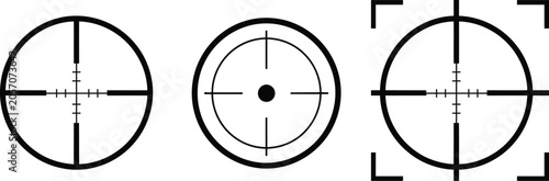 Cuadro en lienzo Crosshair Target Icons Set - Vector Aiming Reticle Collection