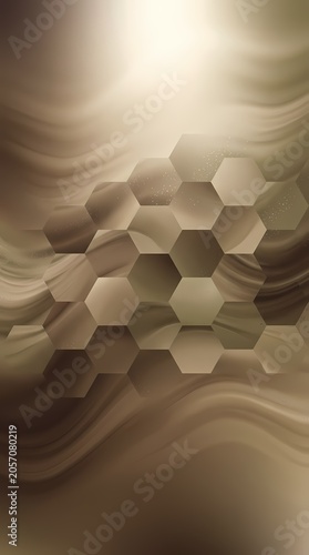 Abstract Hexagonal Pattern Flowing Waves