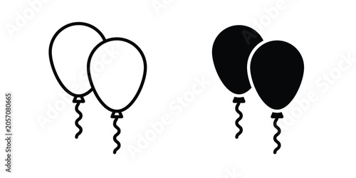 Photos Balloons icon line and fill concepts
