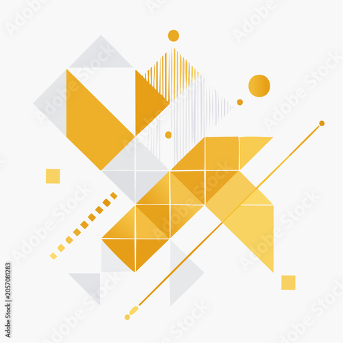 Abstract Geometric Pattern with Yellow and White Shapes