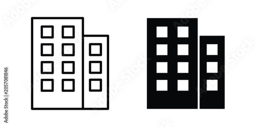 Building icon line and fill concepts