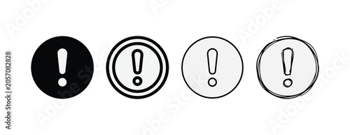 Foto exclamation mark icons in different styles on white background  warning signs fo
