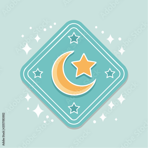 Crescent Moon and Star Icon