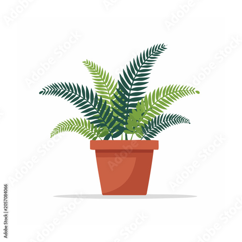 Flat design palm tree in red pot vector