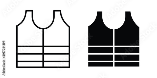 Foto Safety vest icon line and fill concepts