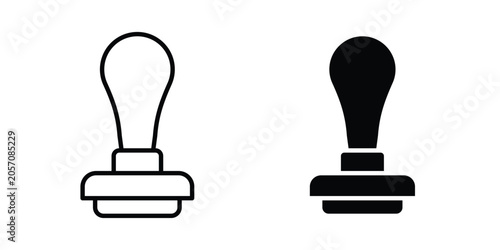 Canvas Print Stamp icon line and fill concepts