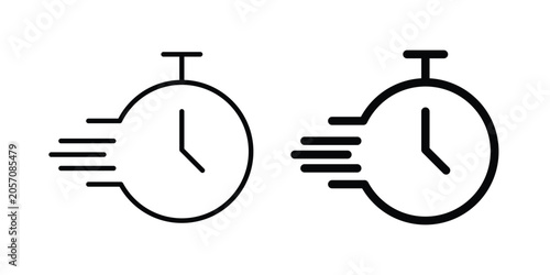 Time fast icon line and fill concepts