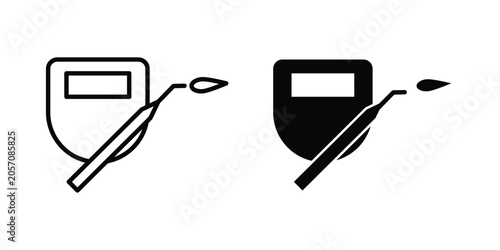 Bild auf Leinwand Welding icon line and fill concepts