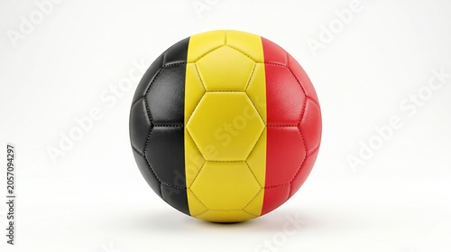 Soccer ball with the flag of belgium isolated on white background