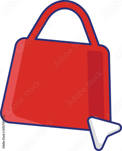 Red Shopping Bag Glossy Button
