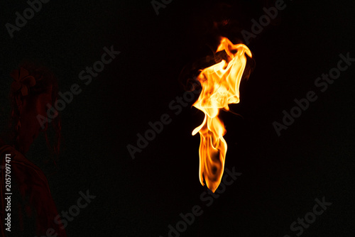 Tableau sur toile Single Flame Floating on Black