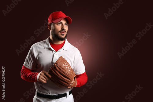 Young adult baseball player...