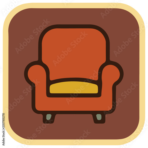 Flat Residential Architecture UI Sign House Illustration