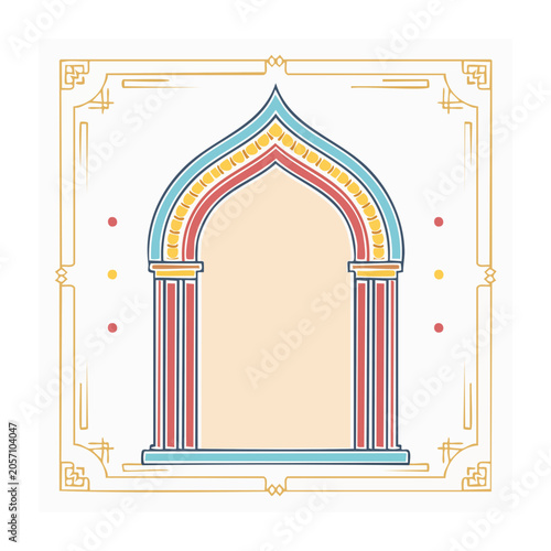 Gothic church front view vector illustration
