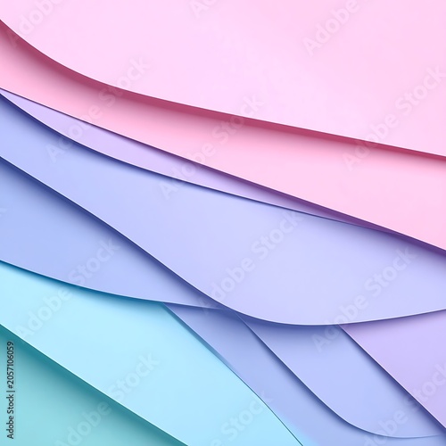 A layered abstract composition of pastel-colored waves