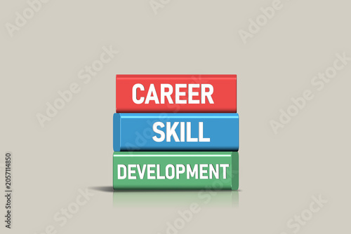 Career skill development blocks representing professional growth