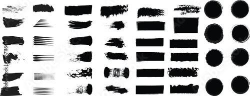 Slika na platnu Brush stroke paint boxes on white background