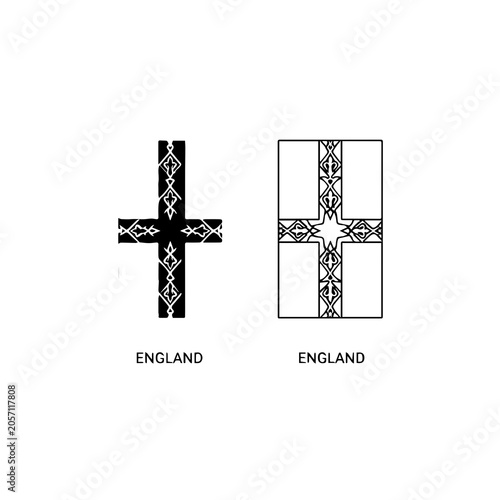Minimalist England Cross Flag Symbol Graphic Design