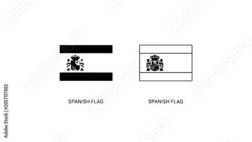 Minimalist Spanish Flag Vector Icon Set